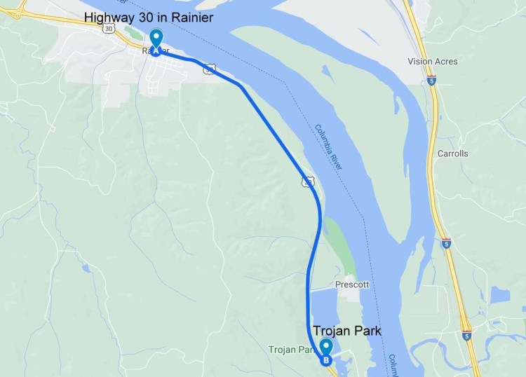 Directions to Trojan Park Nuclear Power Plant rainier oregon columbia county