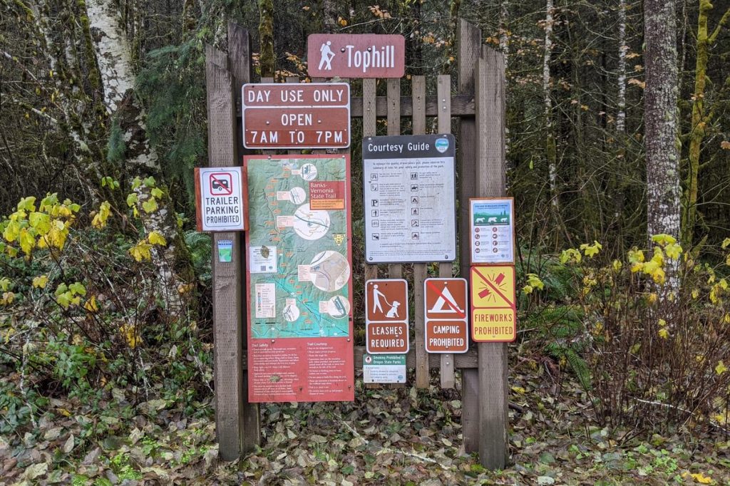 Tophill Trailhead Banks-Vernonia Trail linear park columbia county