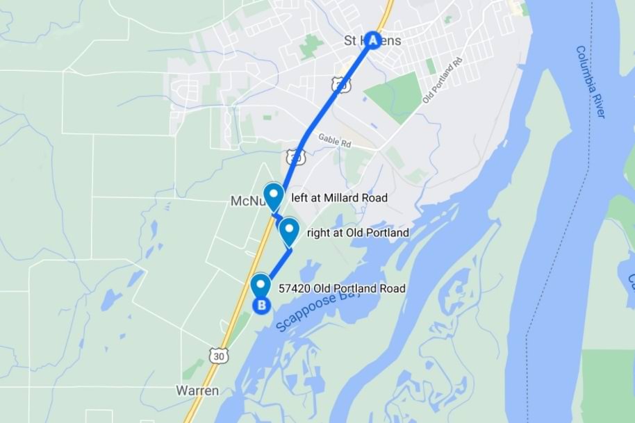 Scappoose Bay Marina directions Warren columbia county oregon