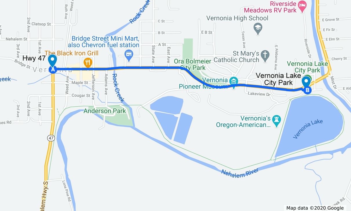 Vernonia Lake City Park Overview Wild Columbia County