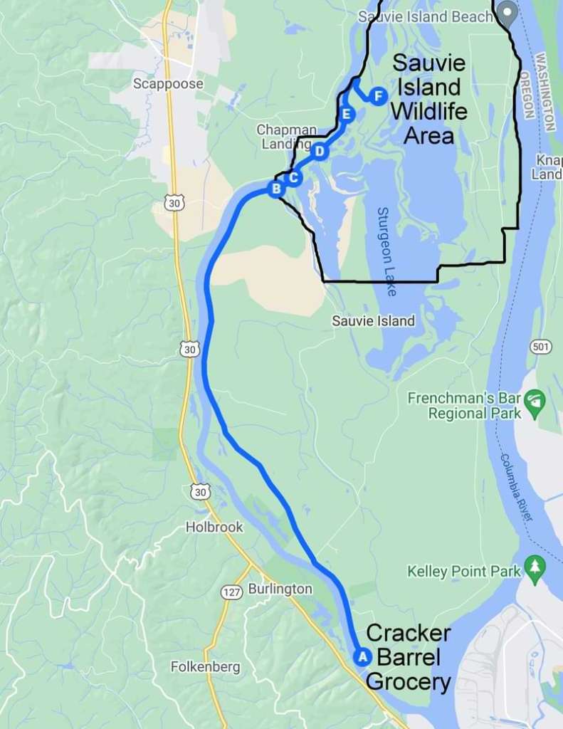 Sauvie Island Wildlife Area Westside Unit map Columbia County Oregon