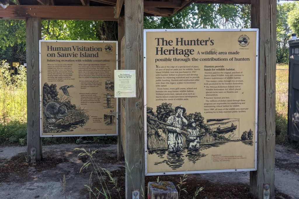 Steelman Lake information kiosk Sauvie Island Westside Unit Columbia County Oregon