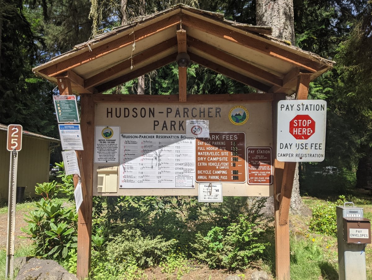Hudson-Parcher County Park campground Rainier Oregon Columbia County