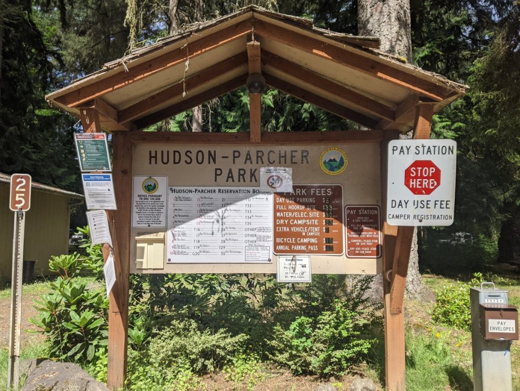 Hudson-Parcher County Park campground Rainier Oregon Columbia County