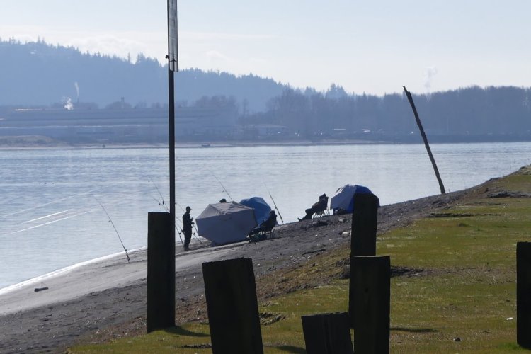 Salmon Fishermen on Prescott Beach columbia county oregon