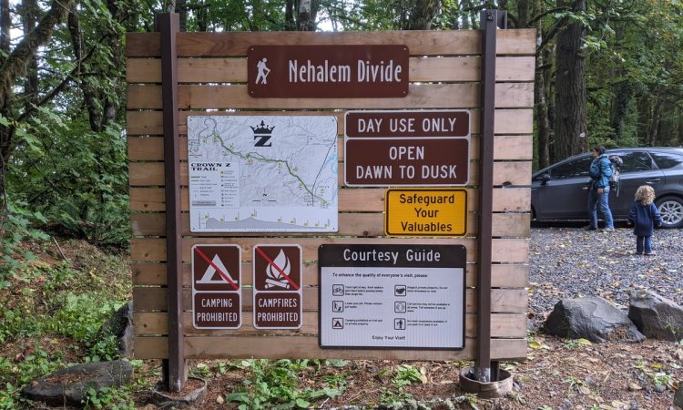 Nehalem Divide Trailhead Crown Zellerbach CZ Trail Scappoose-vernonia highway oregon