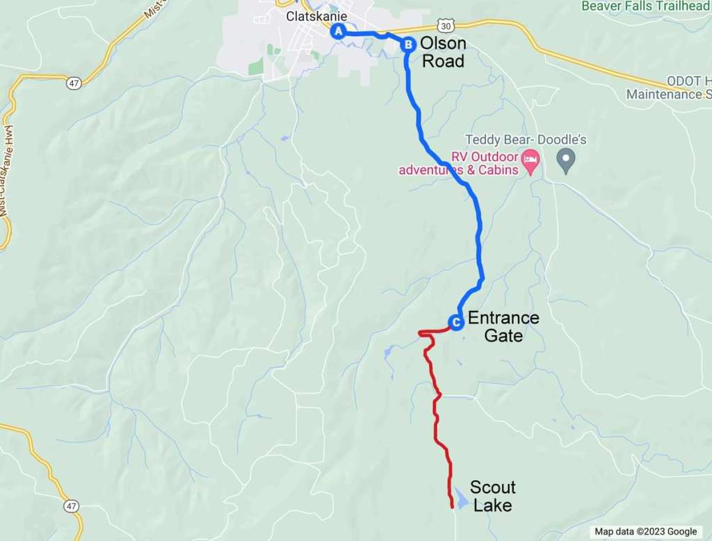 Directions to Scout Lake clatskanie oregon